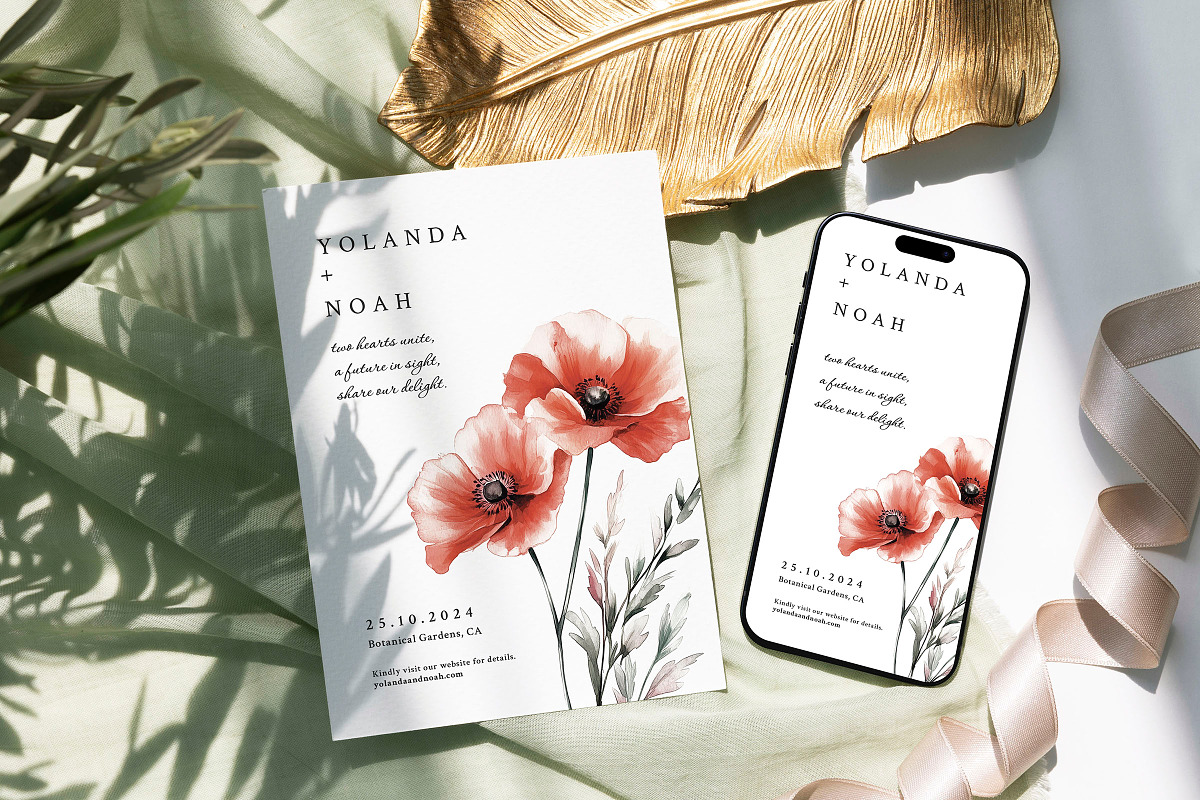 Ruby - Wedding Invitation Suite, an Invitation Template by CinderHeart Designs (Photo 9 of 9)