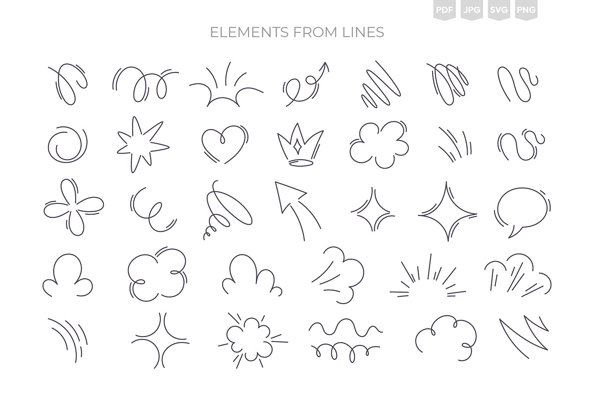 Line & Form Studio. Cute Elements., an Object Illustration by Ilia Design (Photo 3 of 11)