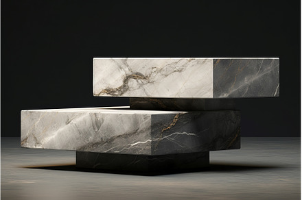 Polished Marble podium. Generate Ai, a Nature Photo by Ylivdesign