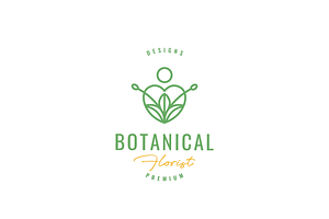 love leaf botanical boho line logo, a Design Template by devastd