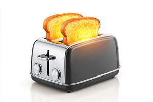 Modern toaster with toasted bread, a Food & Drink Photo by AlyaAnd