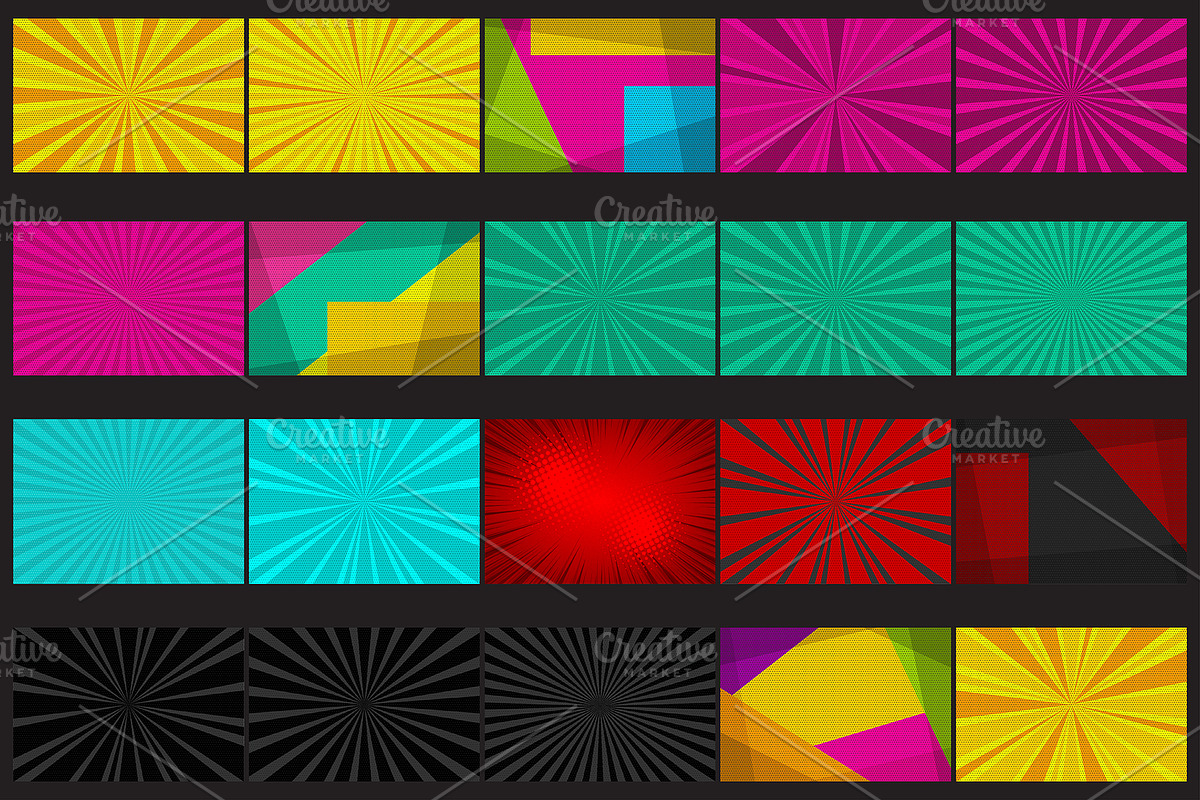 SET 20-BOOM! Pop Art backgrounds, a Texture Illustration by Kapitosh (Photo 3 of 3)