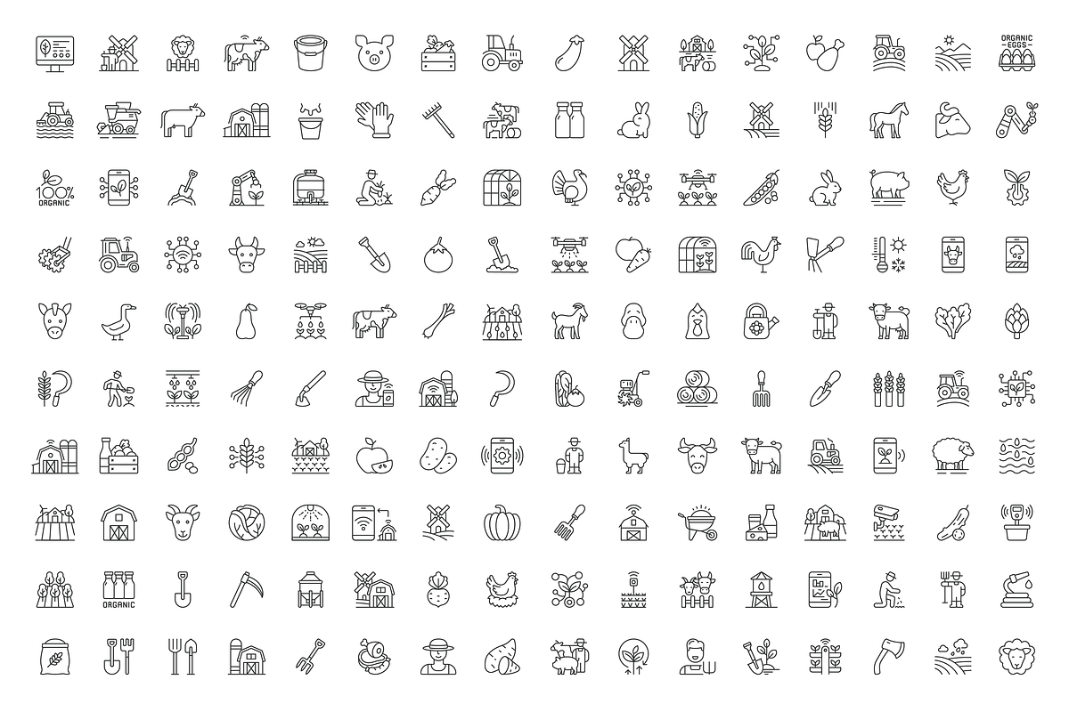 Farming icons collection, an Outline Icon by Bezvershenko (Photo 2 of 9)