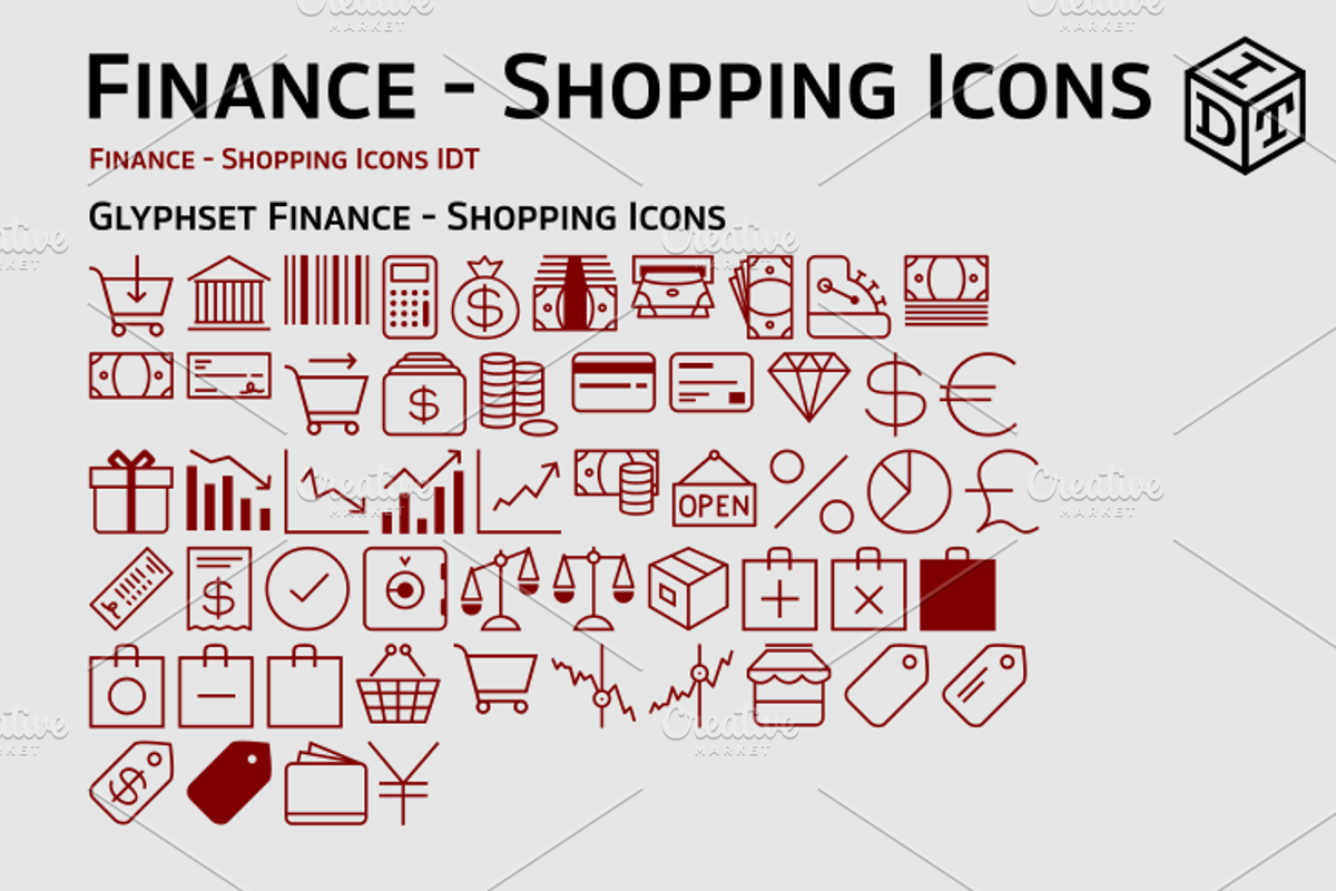 Finance - Shopping Icons + Web Font