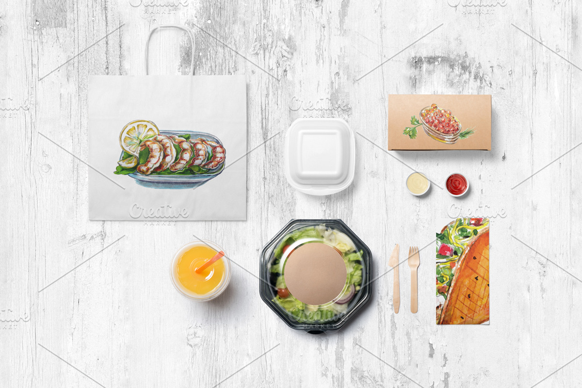 Mediterranean food-3, a Food Illustration by miminoshka (Photo 3 of 12)