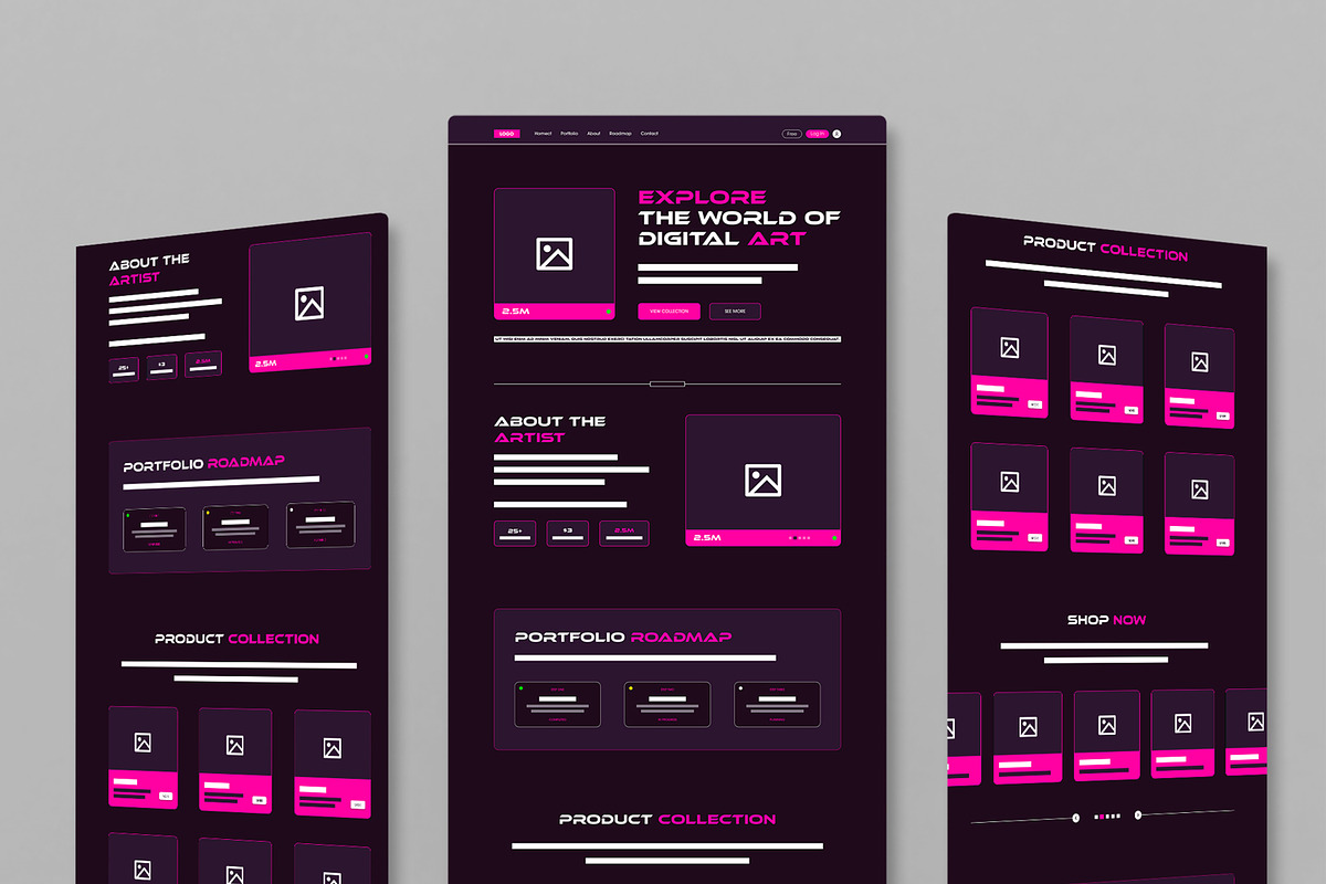 Landing Page Wireframe Template, a Wireframe Template by MightyDesign (Photo 1 of 9)