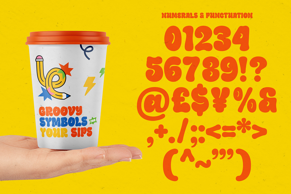 Groovy Gum - A Bubbly Display Font, a Symbol Font by agnyhasyastudio (Photo 10 of 14)
