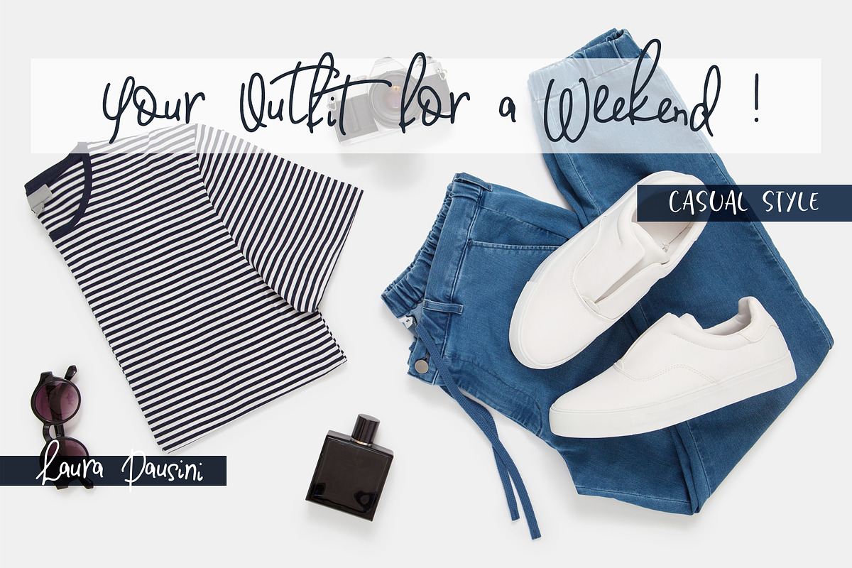 Fashionable Duo Font & Illustr., a Script Font by Designwork (Photo 10 of 20)
