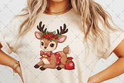 Christmas Deer Patchwork PNG, an Illustration by Craft Nest (Thumbnail 6 of 6)