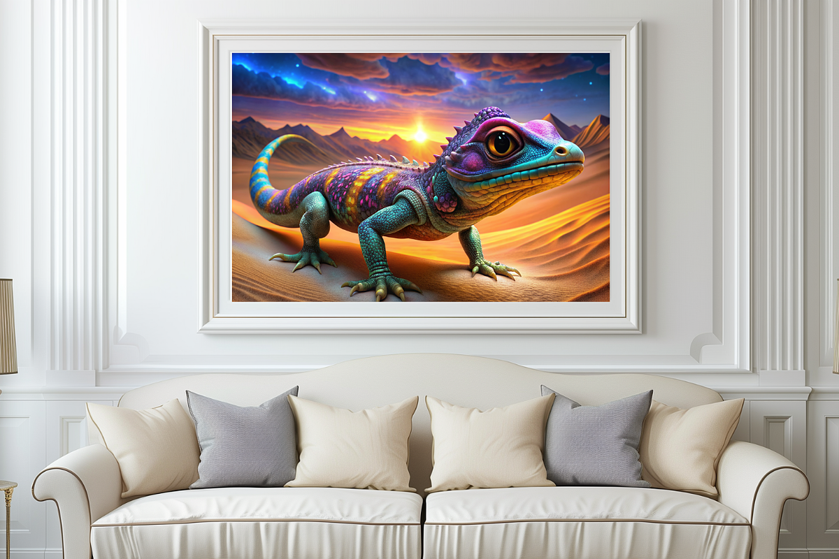 Vibrant Lizard Print, an Animal Illustration by ZobaDepot (Photo 2 of 4)