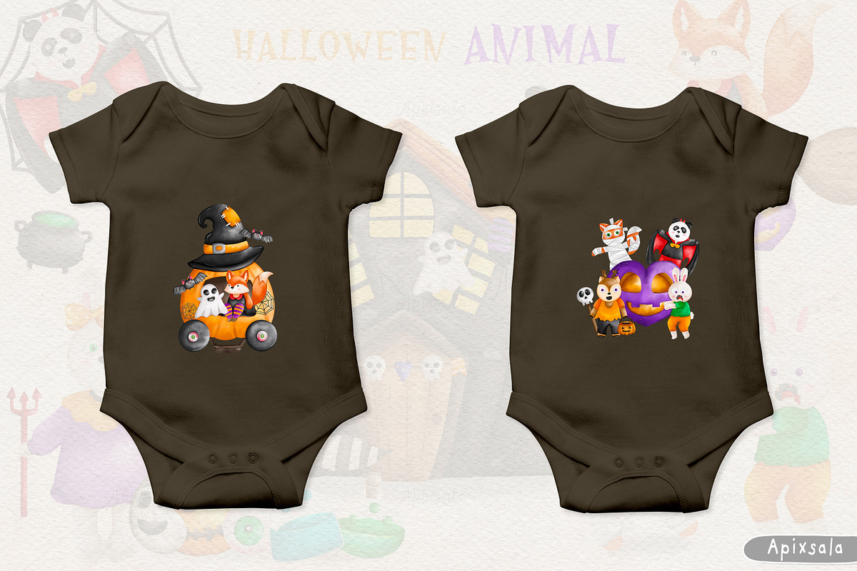 Animal Halloween, Halloween Clipart, an Animal Illustration by Apixsala (Photo 10 of 14)