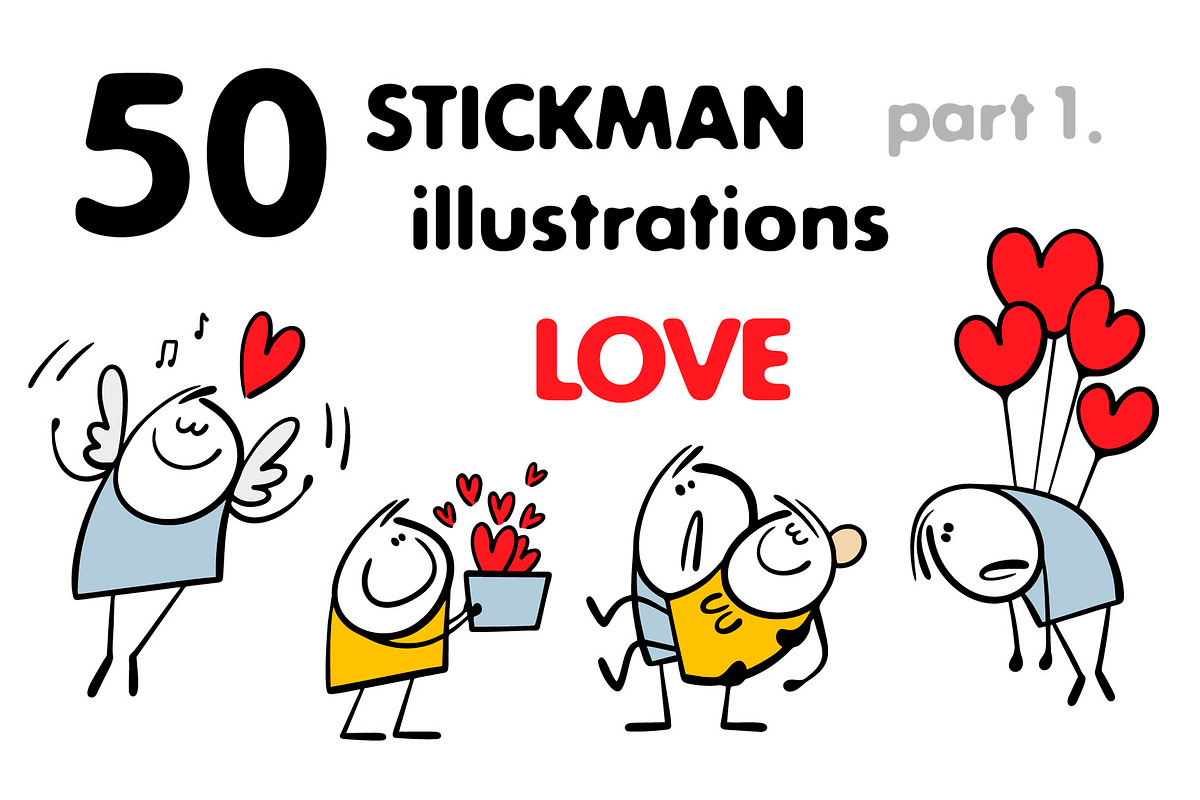 Cartoon love set 1., an Illustration by eka panova (Photo 1 of 6)