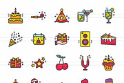 Birthday Filled Line Icons, an Icon by IconBunny (Thumbnail 2 of 2)
