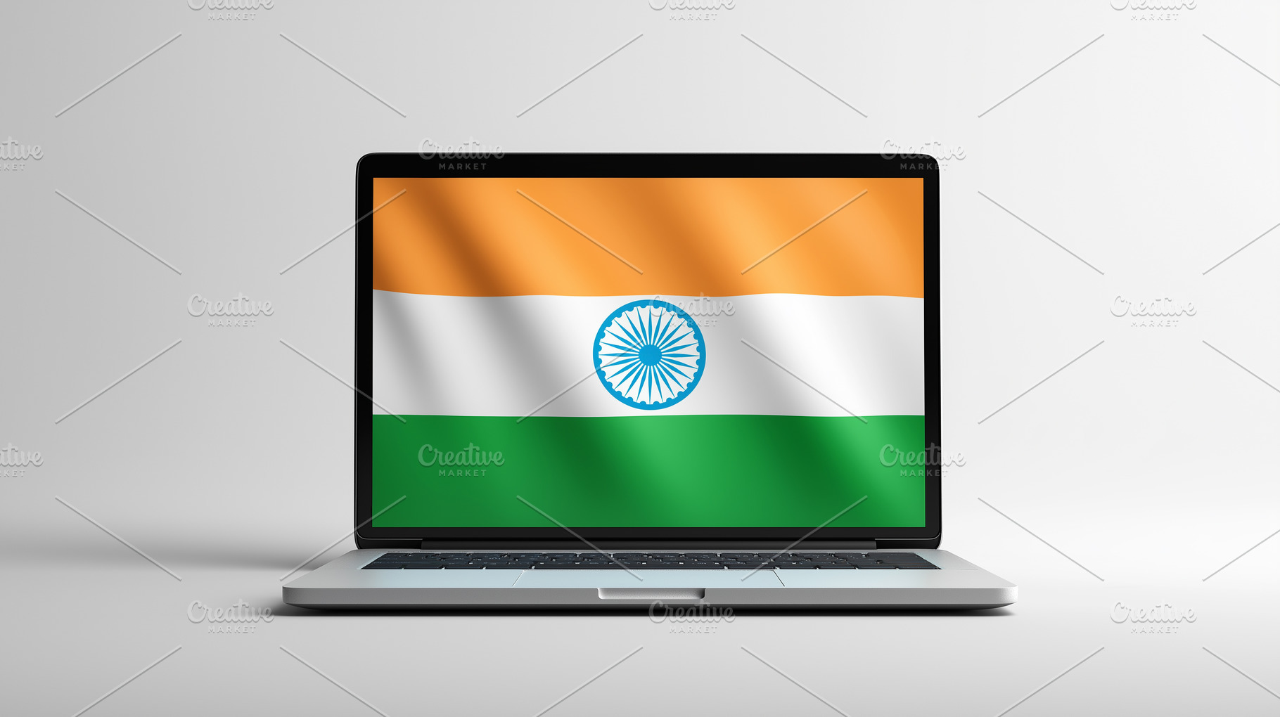 Laptop displays the India flag, a Technology Photo by MistyDay