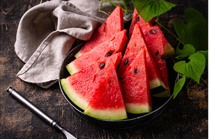 Fresh juicy sliced watermelon close, a Food & Drink Photo by Yulia Furman