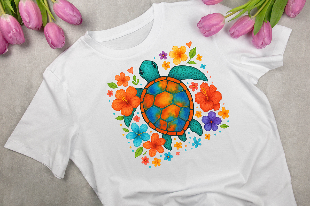 Sea Turtle Bundle Tropical Summer, an Animal Illustration by Colorsfav (Photo 8 of 9)