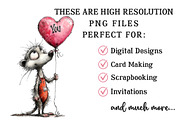 Quirky Valentine Animals Clipart, an Illustration by OK Design (Thumbnail 4 of 6)