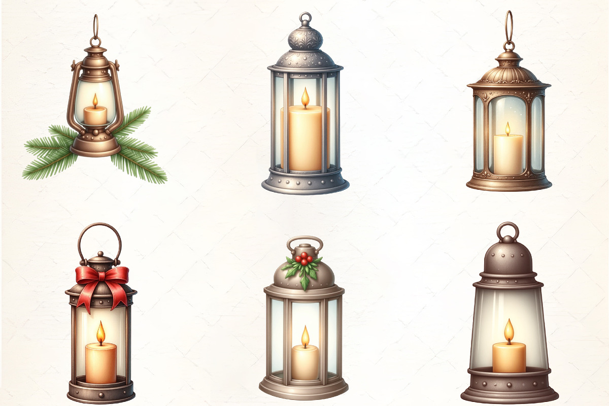 Christmas Candle Lantern Clipart, an Illustration by CrexoraLab (Photo 4 of 5)