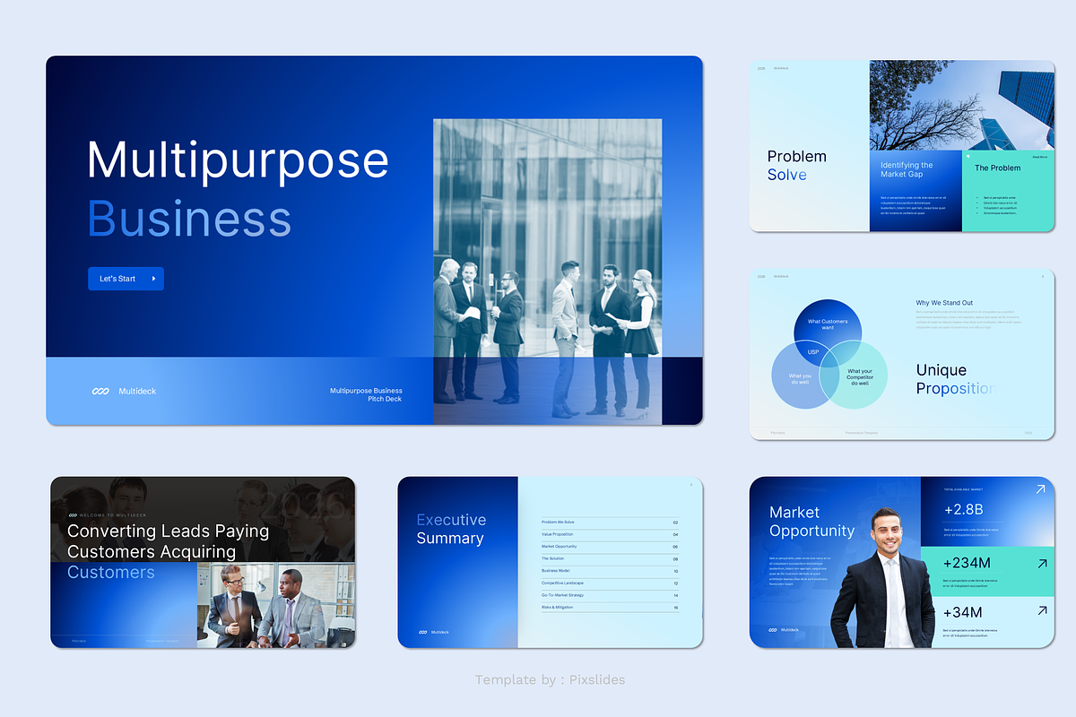 Multipurpose Business Pitch Deck, a Presentation Template by Pixslides (Photo 6 of 6)
