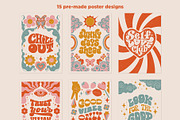 Stay Groovy Retro Clipart &Lettering, an Object Graphic by ElenKoss (Thumbnail 3 of 10)