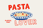 Pasta lover | Playful font, a Handwritten Font by JuliaVolkova (Thumbnail 1 of 7)