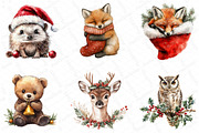 Christmas Animals Watercolor Clipart, an Illustration by DreamPrint404 (Thumbnail 4 of 5)