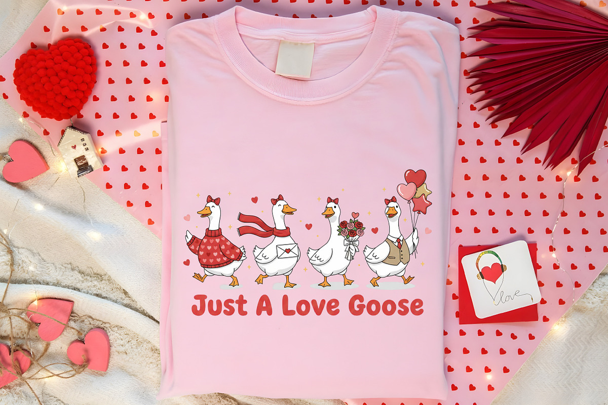Cute Valentine Goose Coquette Png, an Illustration by Canvas Craft (Photo 3 of 7)