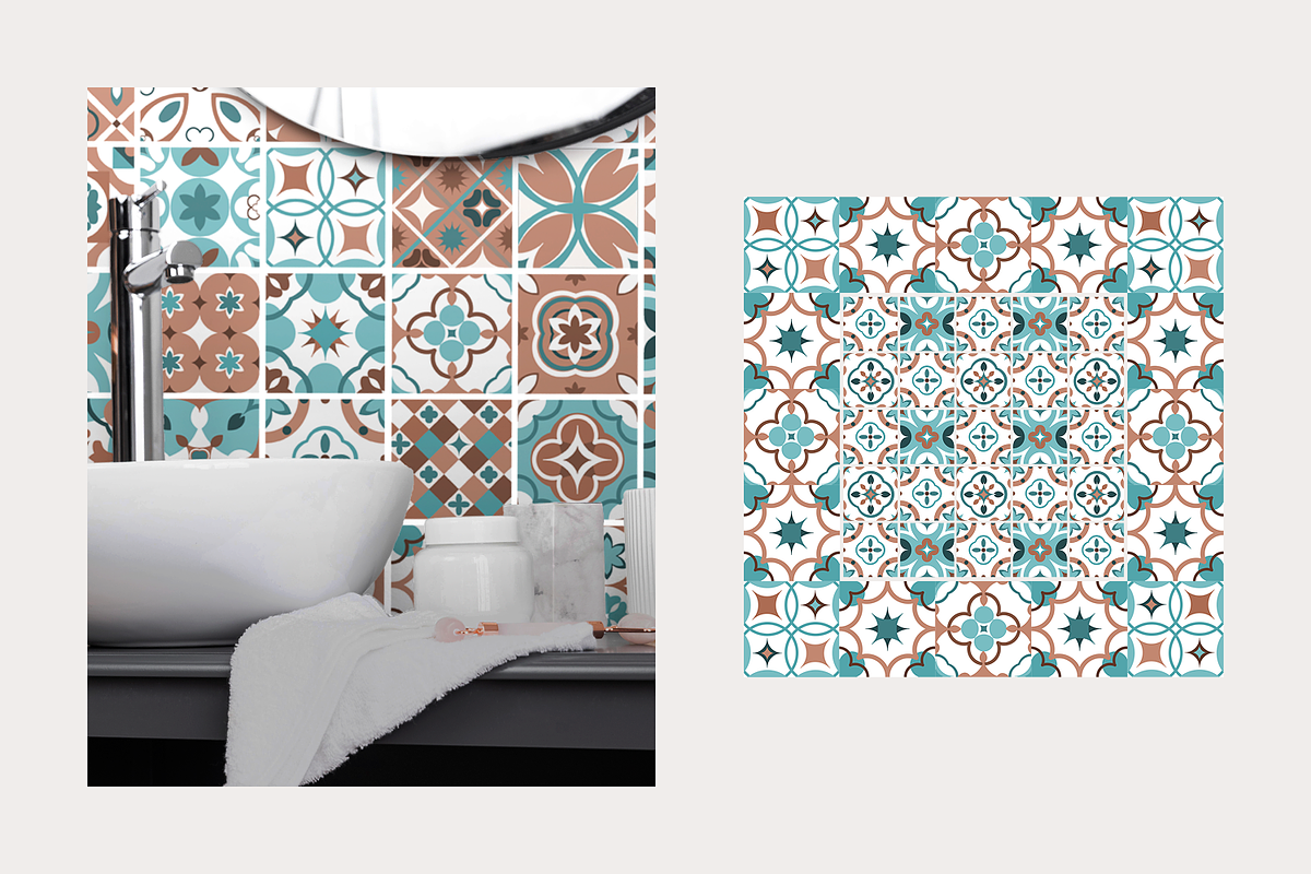 Mediterranean tiles vector patterns, a Pattern Graphic by Katerina.Sea.Digital (Photo 2 of 7)