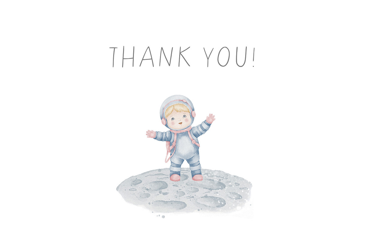 Watercolor Space Pastel Clipart Set, an Illustration by Alisles (Photo 12 of 12)