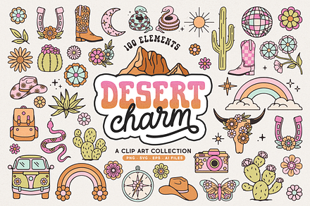 Desert Charm Clip Art Illustrations