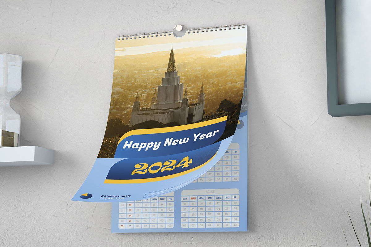 Modern Wall Calendar Design 2024, a Stationery Template by Annudesign (Photo 7 of 8)