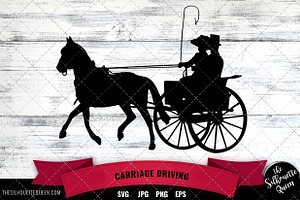 Carriage Driving Silhouette Vector