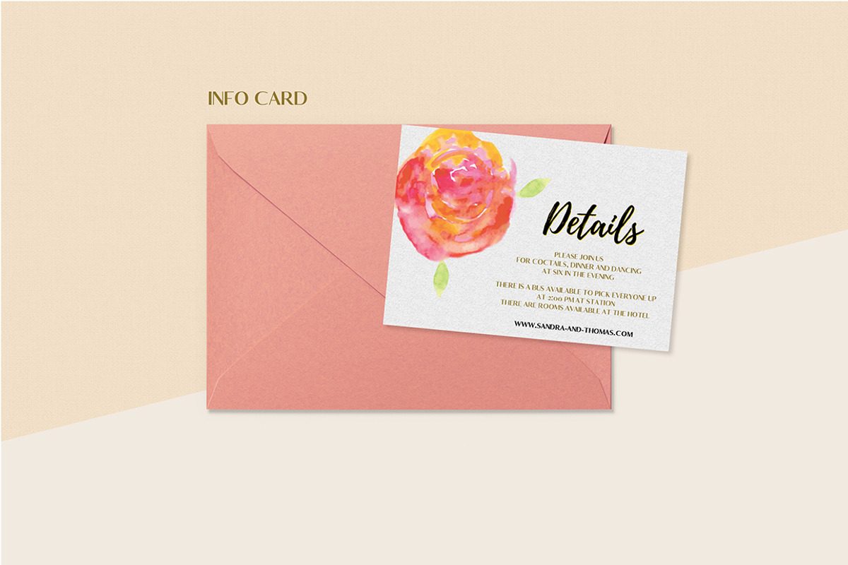 Floral Wedding Invitation Set, an Invitation Template by land art (Photo 5 of 24)