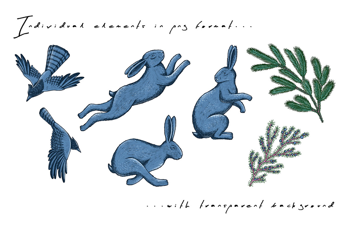 Moonlit Woodland — Winter Patterns, an Animal Illustration by Liiafis (Photo 11 of 15)