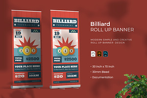 Billiard Tournamen - Roll Up Banner, a Print Template by VUNIRA