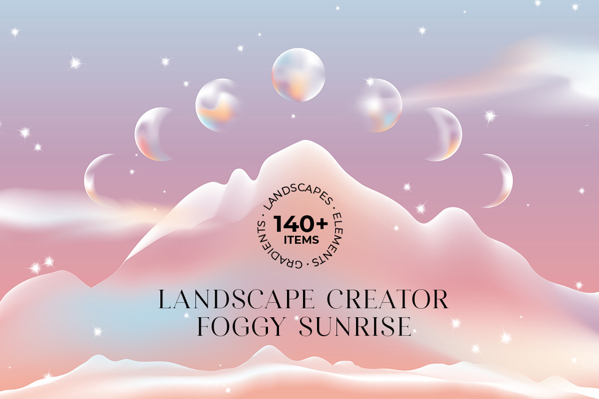 Landscape creator. Foggy sunrise, an Object Graphic by Julie&Taily (Photo 1 of 30)