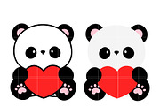 Cute Panda with Heart SVG, an Illustration by TheHitShop (Thumbnail 4 of 10)