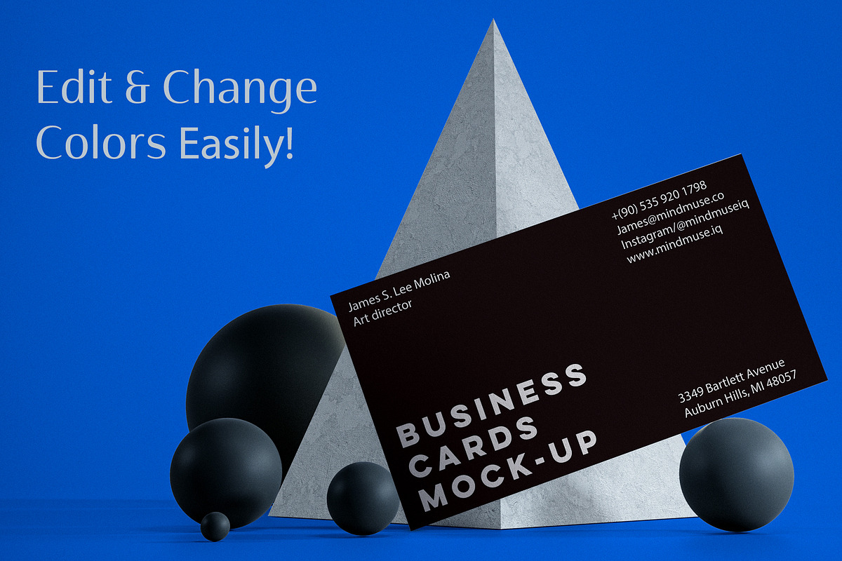 3D Geometric Business Card Mock-ups, a Business Card Template by MindMuse (Photo 9 of 11)