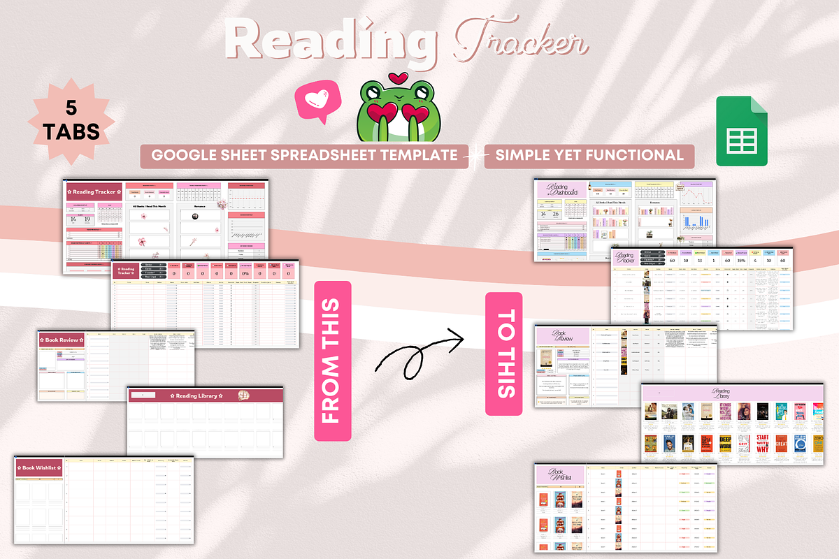 Reading Tracker Spreadsheet Template, a Templates & Theme by bellaROSEworkshop (Photo 5 of 6)