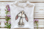 Whimsical Funny Easter Bunny Clipart, an Illustration by OK Design (Thumbnail 6 of 6)