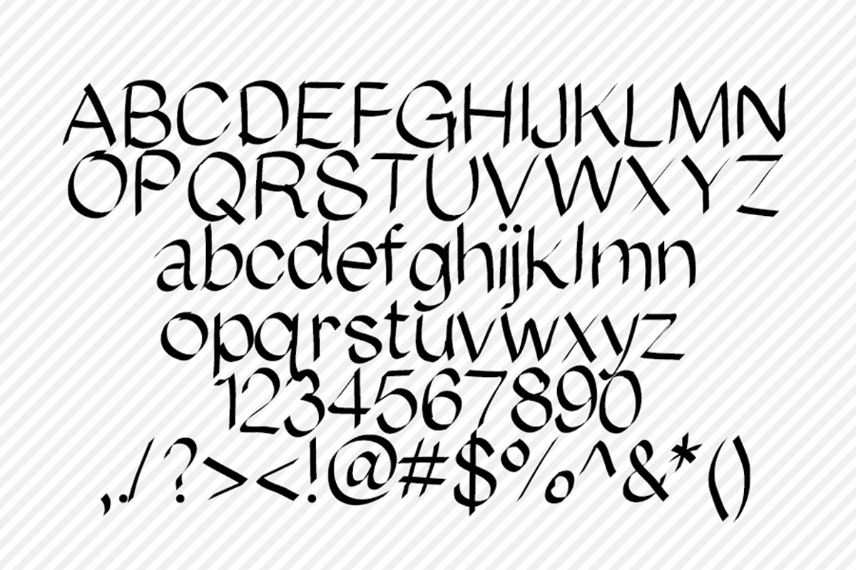 Ribbon Hand Drawn Font preview 2