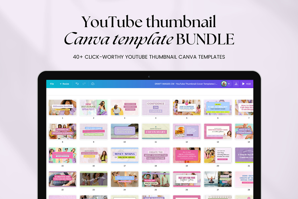 Canva YouTube Thumbnail Templates, a Social Media Template by Fallon Gerst (Photo 4 of 19)
