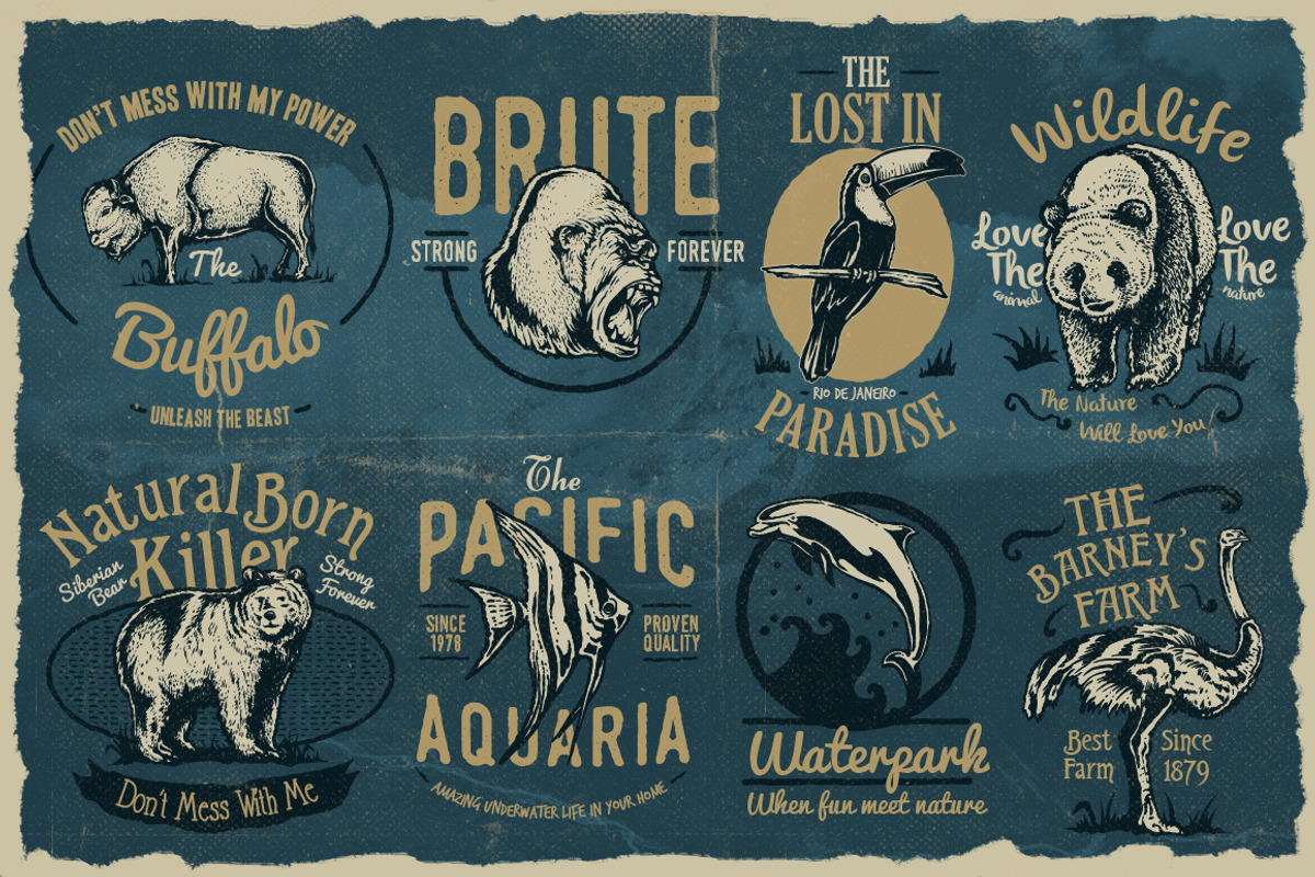 50 Vintage Animal Logo, a Branding & Logo Template by TSV Creative (Photo 5 of 10)