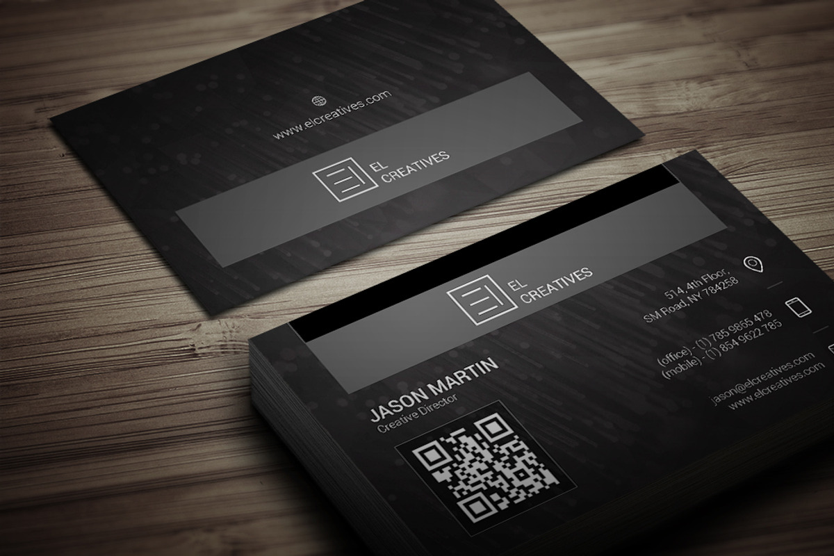 Creative Dark Dotted Business Card, a Business Card Template by bouncy (Photo 3 of 4)