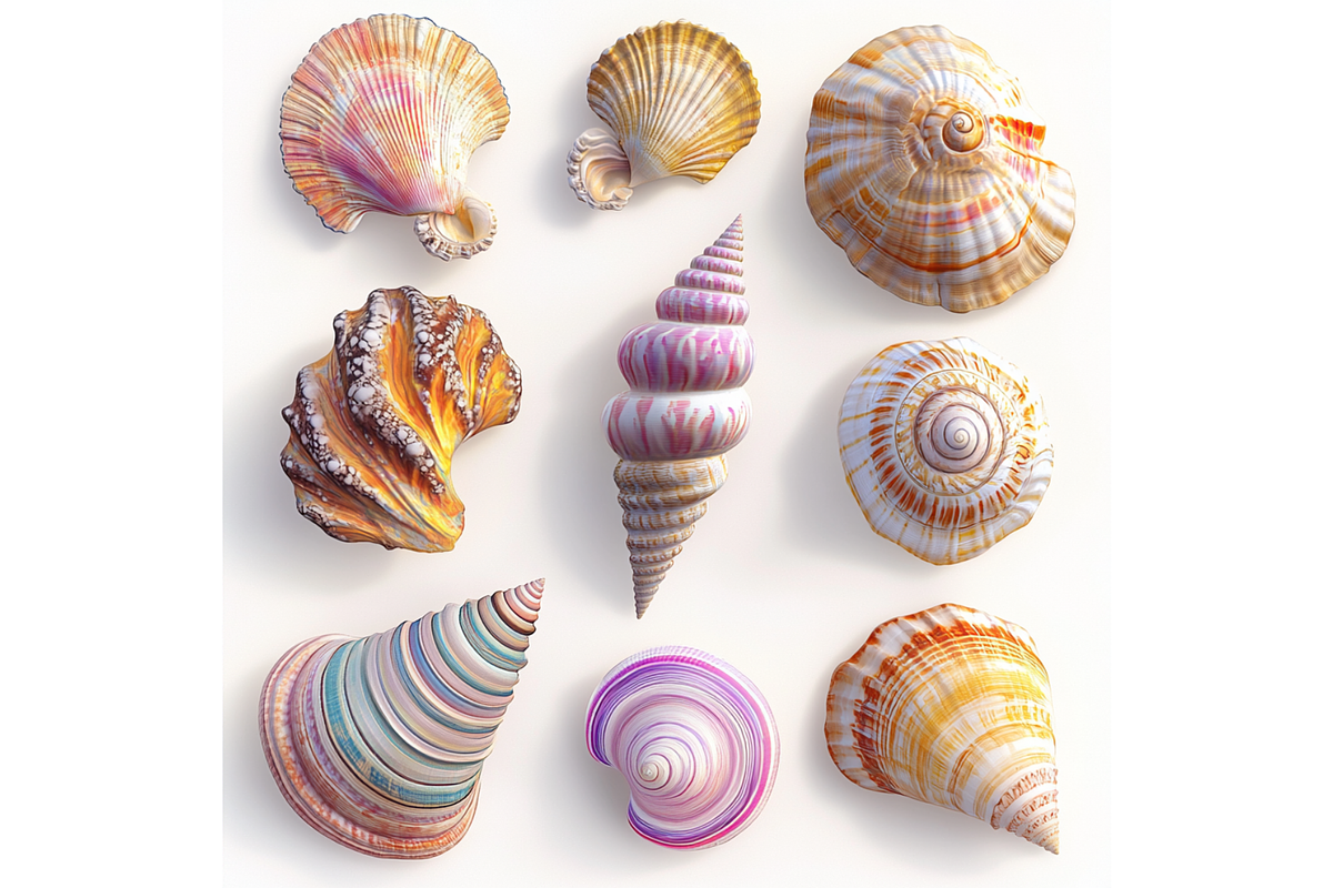 Prompt Sea Shells Flower Clipart, a Decorative Illustration by Creative design (Photo 7 of 7)