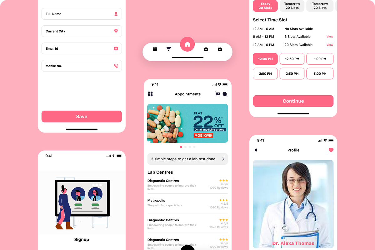 Low & High Fidelity Doctor app, a Templates & Theme by Neha Guleria (Photo 3 of 4)