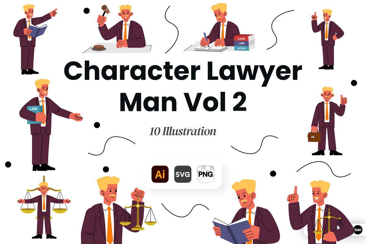 Character Lawyer Man Vol 2 Doodle, a Work Illustration by SLAB! Design (Photo 1 of 3)