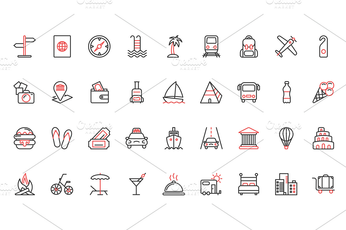 Travel cruise icons, an Object Illustration by Lemberg Vector