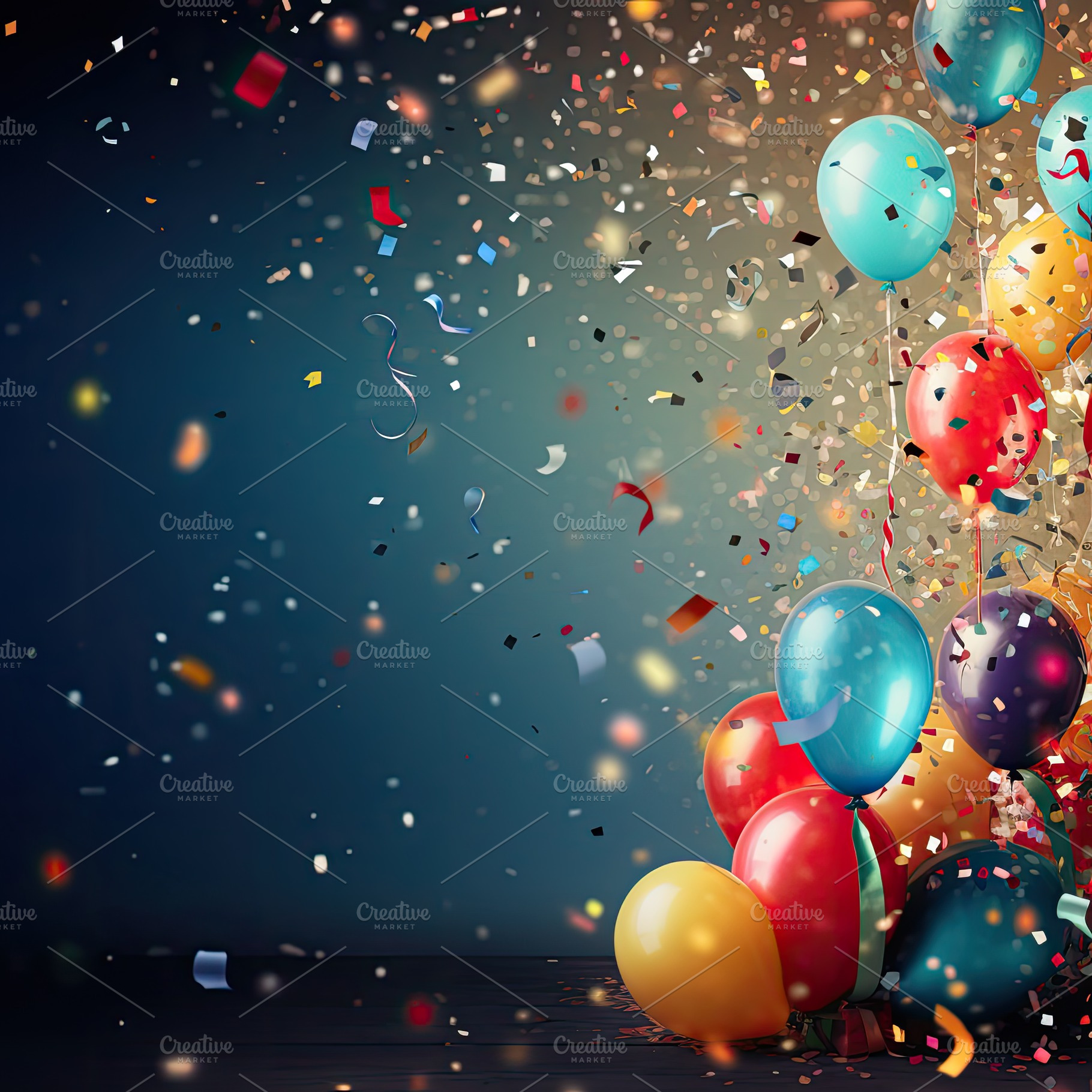 Colorful and festive birthday backgr, a Photo by SaroStock