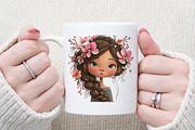 Flowers and Girls Clipart Bundle, an Illustration by Sublimation Artist (Thumbnail 5 of 6)